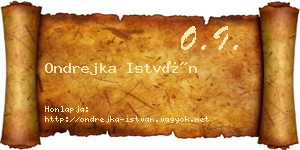 Ondrejka István névjegykártya